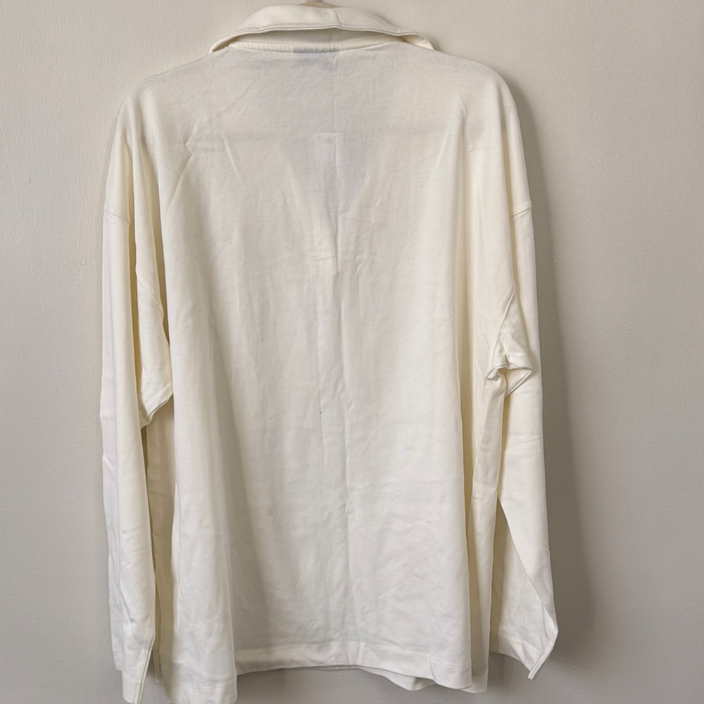 Topshop Oversized Collared Cream Women's Top New with tag long sleeve V Neck - Picture 7 of 9